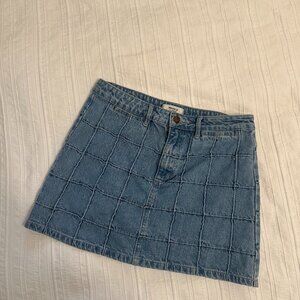 Forever 21 Grid Patterned Denim Mini skirt